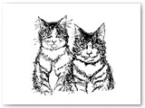 2 Tabby Cats Sitting